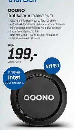 Thansen OOONO Trafikalarm CO-DRIVER N01 tilbud