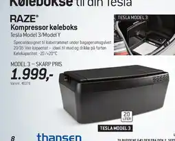 Thansen RAZE Kompressor køleboks til Tesla (20 L) tilbud