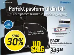Thansen Perfekt pasform til din bil! (Skræddersyet bundmattesæt) tilbud