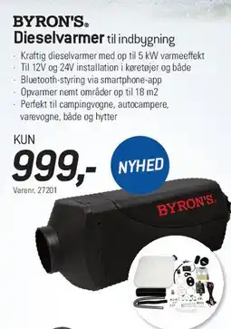 Thansen BYRON'S Dieselvarmer til indbygning tilbud