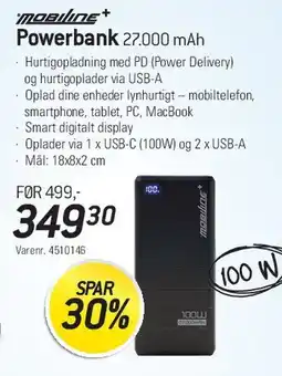 Thansen Powerbank 27.000 mAh tilbud