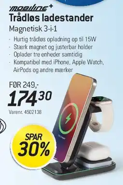 Thansen Trådløs ladestander Magnetisk 3-i-1 tilbud