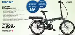 Thansen X-ZITE El-foldcykel Mini 3 tilbud
