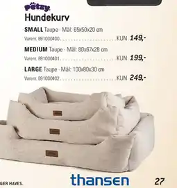 Thansen Hundekurv tilbud