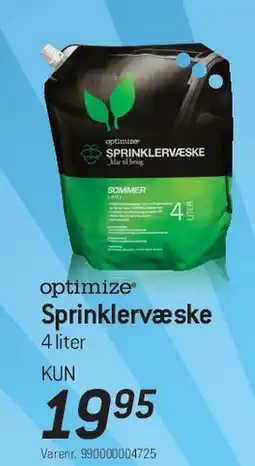 Thansen optimize Sprinklervæske tilbud