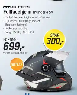 Thansen Fullfacehjelm Thunder 4 SV tilbud