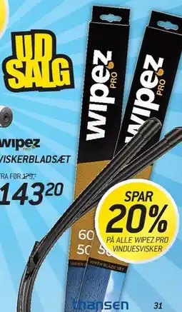 Thansen Wipez viskerbladsæt / Wipez Pro vinduesvisker tilbud