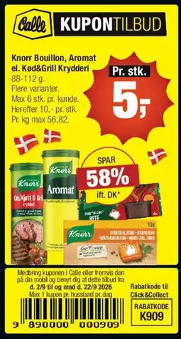 Calle Knorr Bouillon / Aromat / Kød & Grill Krydderi tilbud