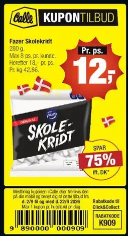 Calle Fazer Skolekridt tilbud