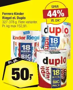 Calle Ferrero Kinder Riegel el. Duplo tilbud
