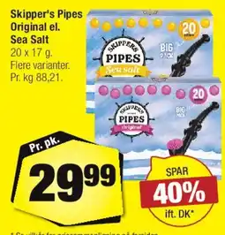 Calle Skipper's Pipes Original el. Sea Salt tilbud