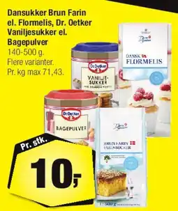 Calle Dansukker Brun Farin / Flormelis el. Dr. Oetker produkter tilbud