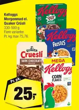 Calle Kellogg's / Quaker morgenmad tilbud