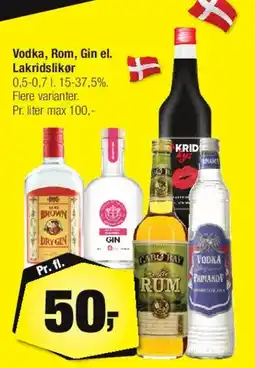 Calle Vodka, Rom, Gin el. Lakridslikør tilbud