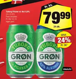 Calle Tuborg Grøn Pilsner / Nul 0,0% tilbud
