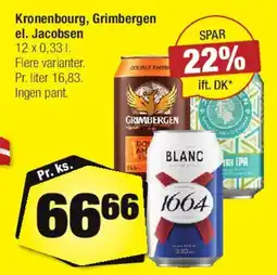 Calle Kronenbourg / Grimbergen / Jacobsen tilbud