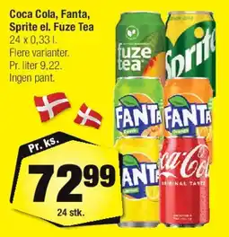 Calle Coca-Cola / Fanta / Sprite / Fuze Tea (24 x 0,33 l) tilbud