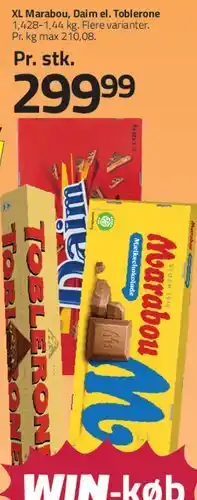 Fleggaard XL Marabou, Daim el. Toblerone tilbud