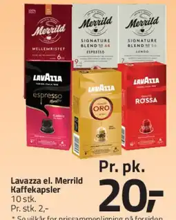 Fleggaard Lavazza el. Merrild kaffekapsler 10 stk. tilbud