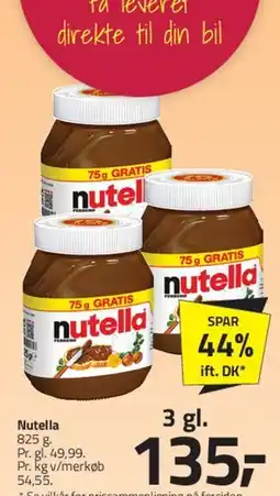 Fleggaard Nutella, 3 glas tilbud