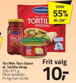Fleggaard Tex Mex Taco Sauce eller Tortilla Wrap tilbud