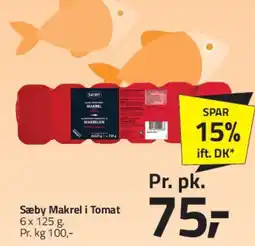 Fleggaard Sæby Makrel i Tomat (6 x 125 g) tilbud
