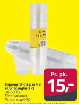 Fleggaard Engangs shotglas / snapseglas tilbud