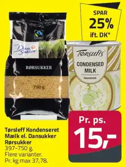 Fleggaard Kondenseret mælk / Dansukker rørsukker tilbud