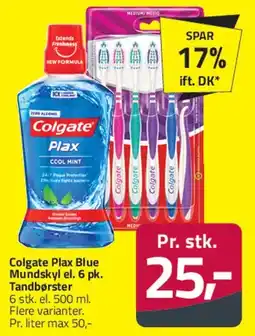 Fleggaard Colgate Plax Blue mundskyl el. tandbørster tilbud