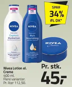 Fleggaard Nivea lotion / pleje tilbud