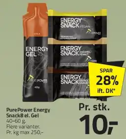 Fleggaard PurePower Energy Snack & Gel tilbud