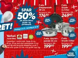 Bilka Spar 50% på Jamie Oliver gryde- og pandeserie tilbud