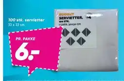 Bilka 100 stk. servietter tilbud