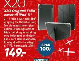 Bilka X2O Origami Folio cover til iPad 11” tilbud