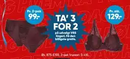 Bilka TA’ 3 FOR 2 på udvalgt VRS lingeri tilbud