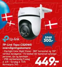 Bilka TP-Link Tapo C520WS overvågningskamera tilbud
