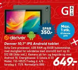 Bilka Denver 10,1” IPS Android tablet tilbud