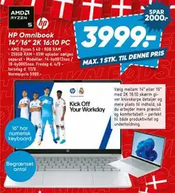 Bilka HP Omnibook 14”/16” 2K 16:10 PC tilbud