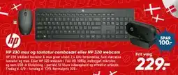 Bilka HP 230 mus og tastatur combosæt eller HP 320 webcam tilbud