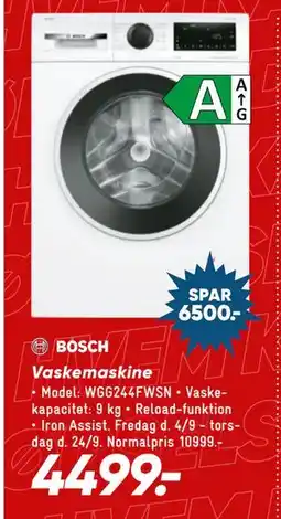 Bilka BOSCH Vaskemaskine tilbud