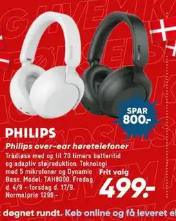 Bilka Philips over-ear høretelefoner tilbud