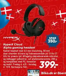 Bilka HyperX Cloud Alpha gaming headset tilbud
