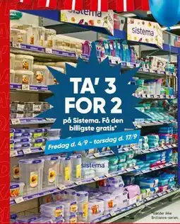 Bilka TA’ 3 FOR 2 på Sistema tilbud