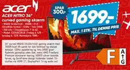 Bilka ACER NITRO 34” curved gaming skærm tilbud