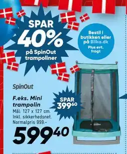 Bilka SPAR 40% på SpinOut trampoliner tilbud