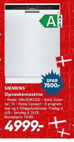 Bilka SIEMENS Opvaskemaskine tilbud
