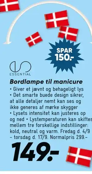 Bordlampe til manicure