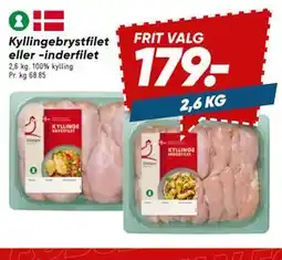 Bilka Kyllingebrystfilet eller -inderfilet tilbud