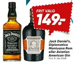 Bilka Jack Daniel’s, Diplomatico Mantuano Rom eller Aviation American Gin tilbud