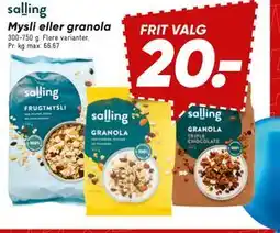 Bilka Mysli eller granola tilbud